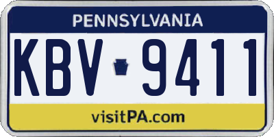 PA license plate KBV9411