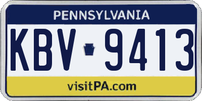 PA license plate KBV9413
