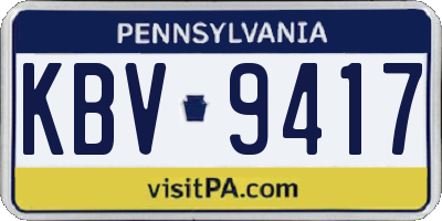 PA license plate KBV9417