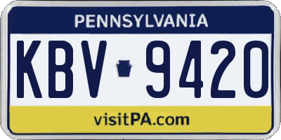 PA license plate KBV9420