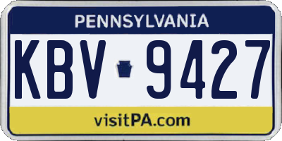 PA license plate KBV9427