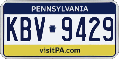 PA license plate KBV9429