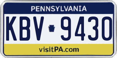 PA license plate KBV9430