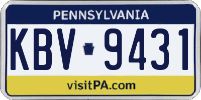 PA license plate KBV9431