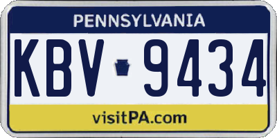 PA license plate KBV9434