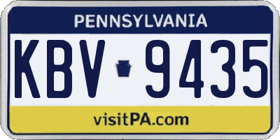 PA license plate KBV9435