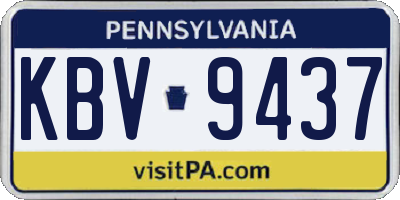 PA license plate KBV9437