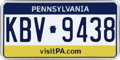 PA license plate KBV9438