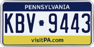 PA license plate KBV9443