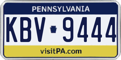 PA license plate KBV9444