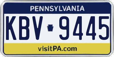 PA license plate KBV9445