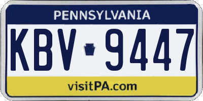 PA license plate KBV9447