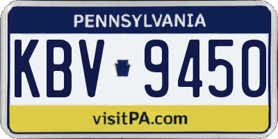 PA license plate KBV9450