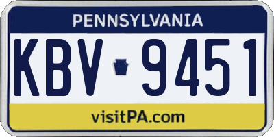 PA license plate KBV9451