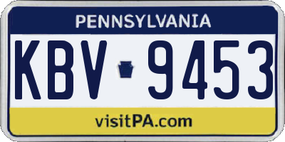 PA license plate KBV9453