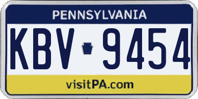 PA license plate KBV9454