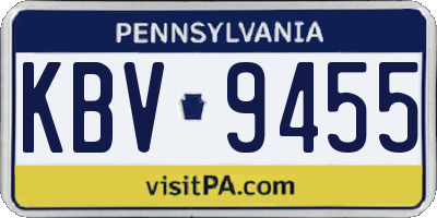 PA license plate KBV9455