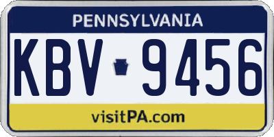 PA license plate KBV9456