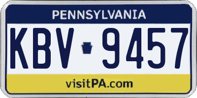 PA license plate KBV9457