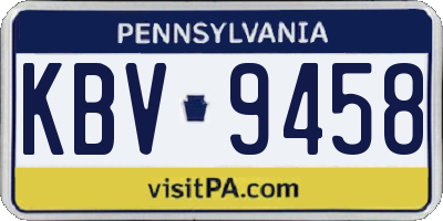 PA license plate KBV9458