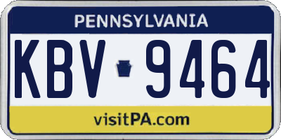 PA license plate KBV9464