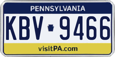 PA license plate KBV9466