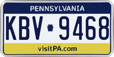 PA license plate KBV9468