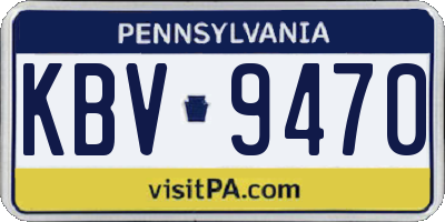PA license plate KBV9470