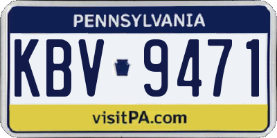 PA license plate KBV9471