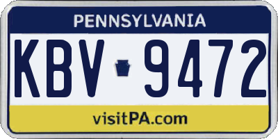 PA license plate KBV9472
