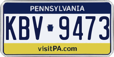 PA license plate KBV9473