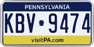 PA license plate KBV9474