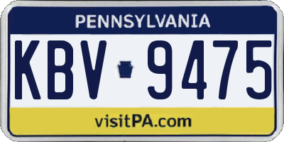 PA license plate KBV9475
