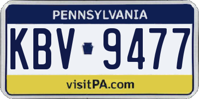 PA license plate KBV9477