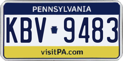 PA license plate KBV9483