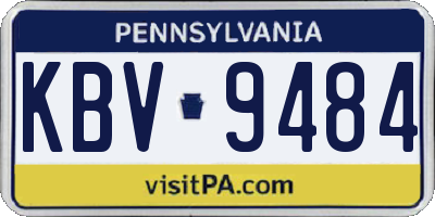 PA license plate KBV9484