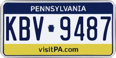 PA license plate KBV9487