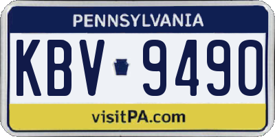 PA license plate KBV9490