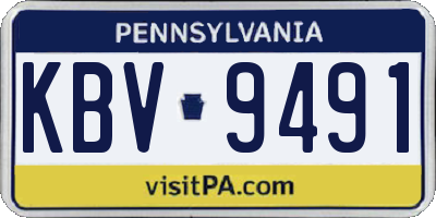 PA license plate KBV9491