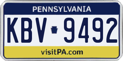 PA license plate KBV9492