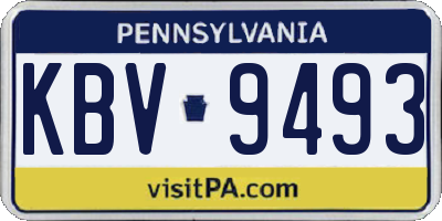 PA license plate KBV9493