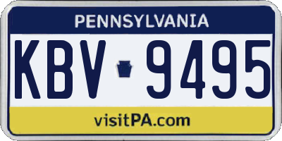 PA license plate KBV9495