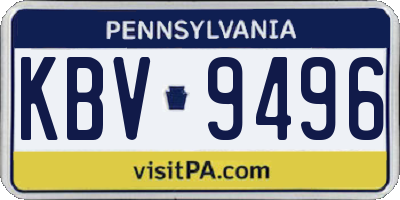 PA license plate KBV9496