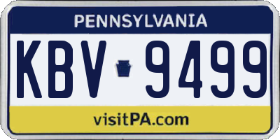 PA license plate KBV9499