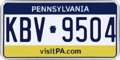 PA license plate KBV9504