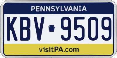 PA license plate KBV9509
