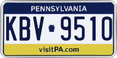 PA license plate KBV9510
