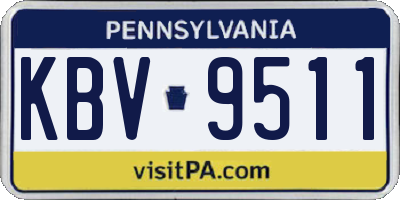 PA license plate KBV9511