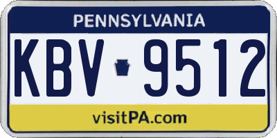 PA license plate KBV9512