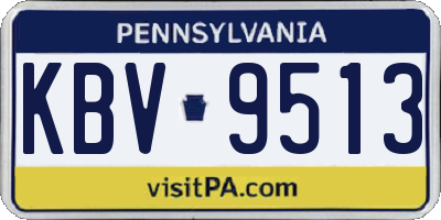 PA license plate KBV9513
